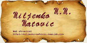 Miljenko Matović vizit kartica